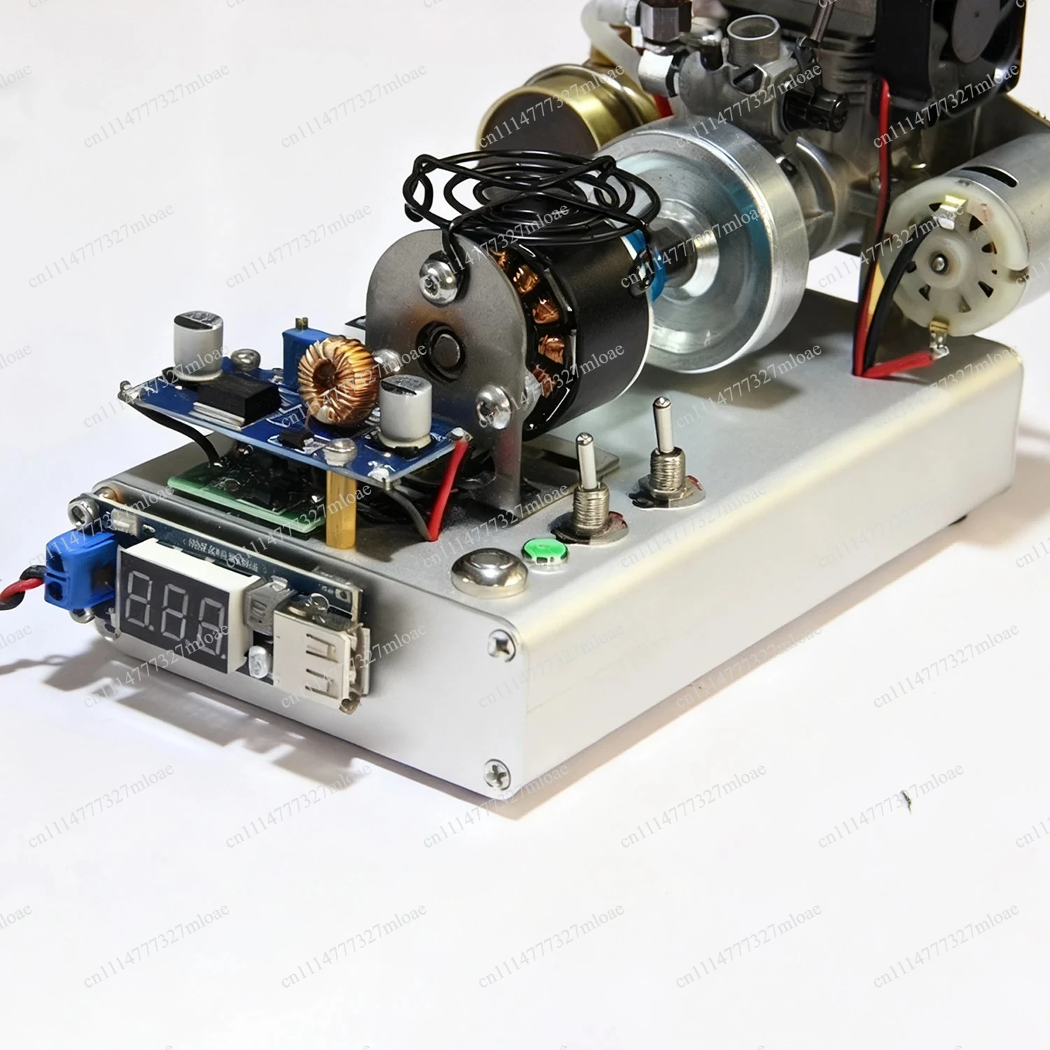 Metal Engine Model 12 Level Methanol Engine Converted Into A Generator Engine Model with Display 12V Motor USB Output 5V