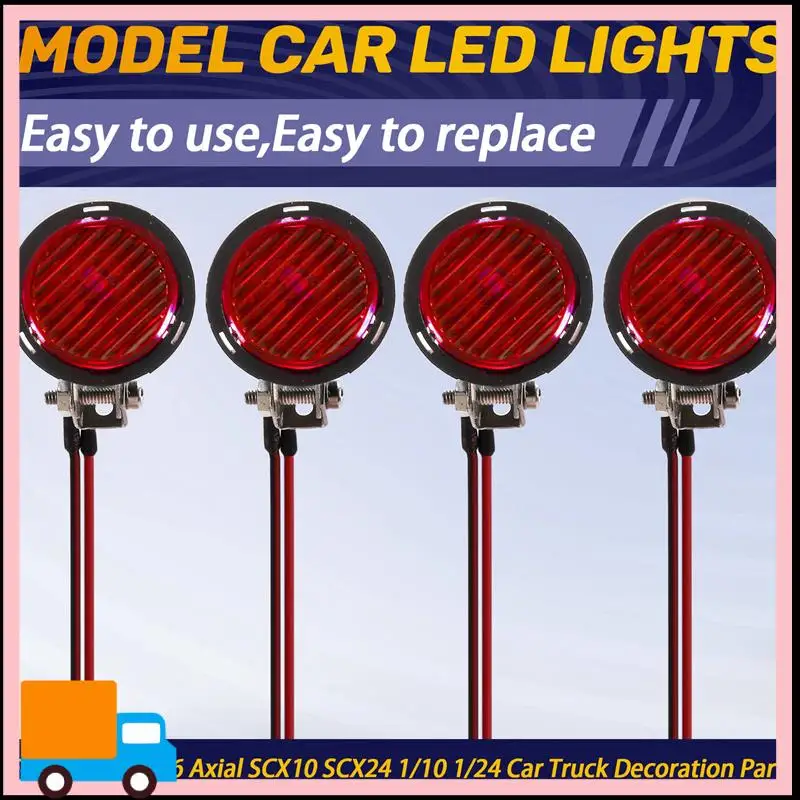 

Professional LED Lights Headlights Spotlight For TRX-4 TRX6 Axial SCX10 SCX24 1/10 1/24 RC Car Truck Decoration Parts 4LED