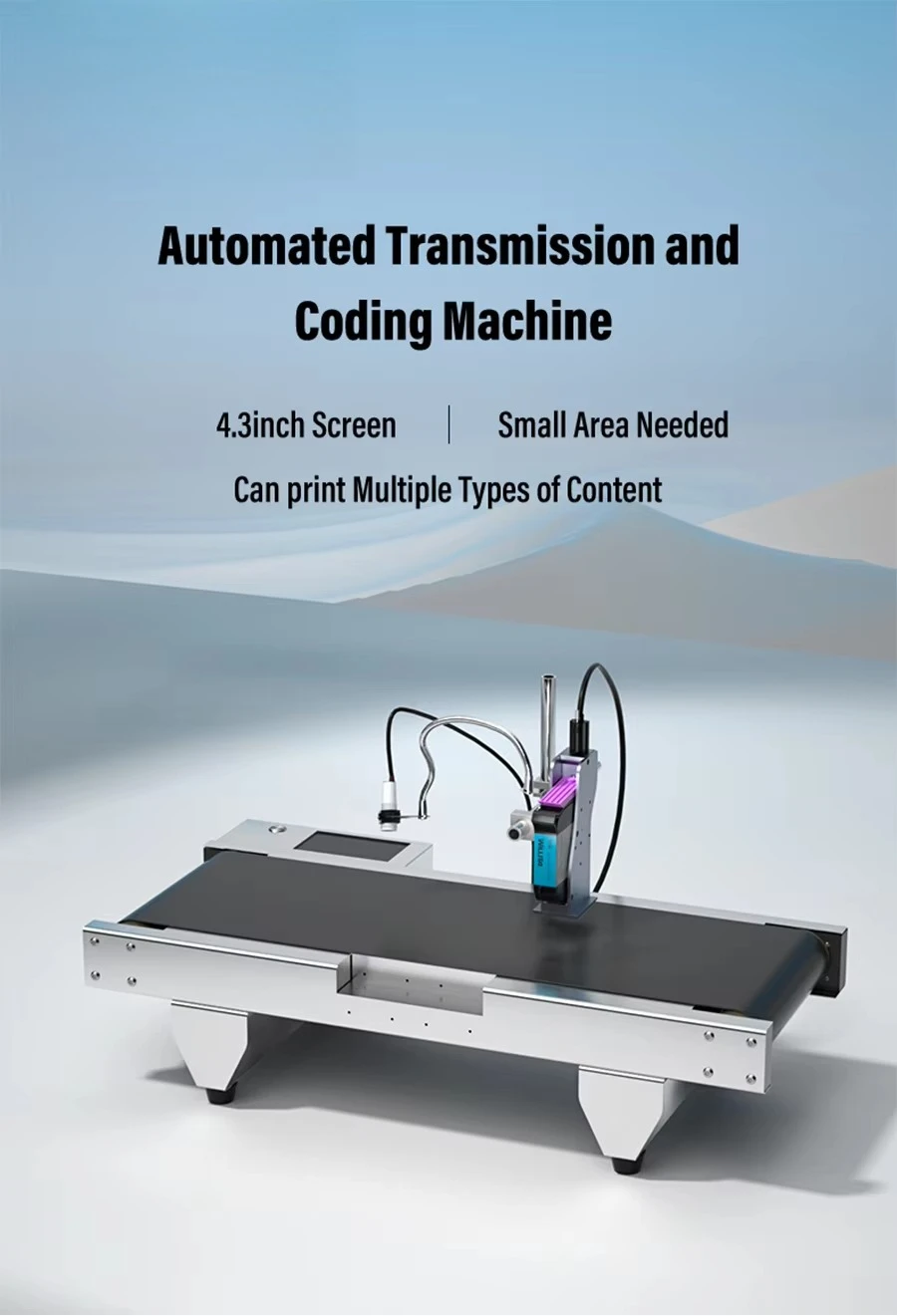 Desktop Touch Screen Batch Coding Tij Inkjet Printer with Small Conveyor, valid period marking code for carton bottles