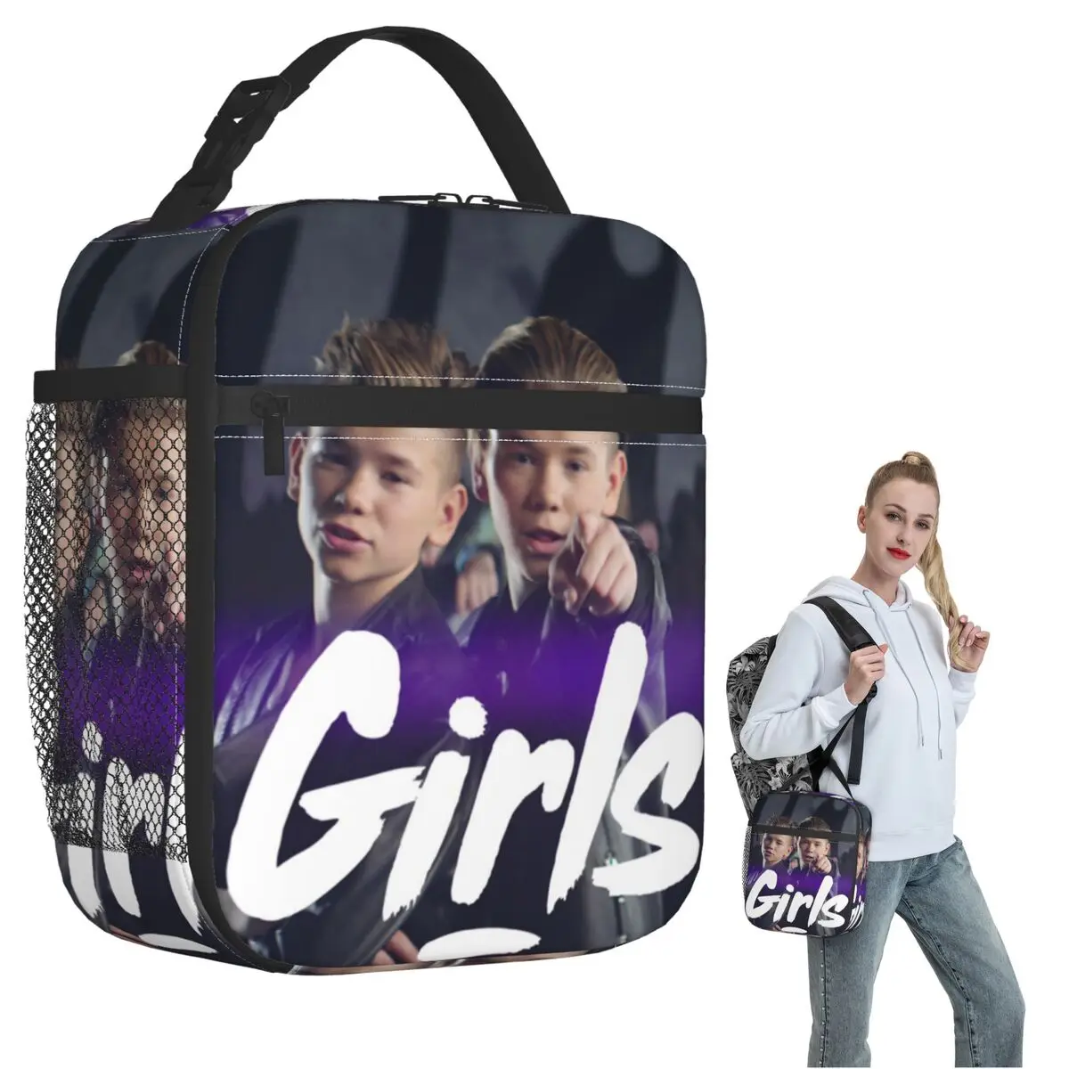 

Маркус и Мартинус Швеция Норвегия Евровидение Изолированная сумка для обеда для женщин и детей Портативные коробки для еды Термальный ланч-бокс Tote