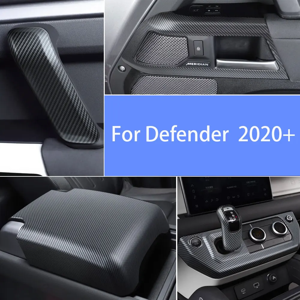 Suitable for Land Rover Defender 20-24 matte carbon fiber interior, central control, gear shift, air conditioning vents, interio