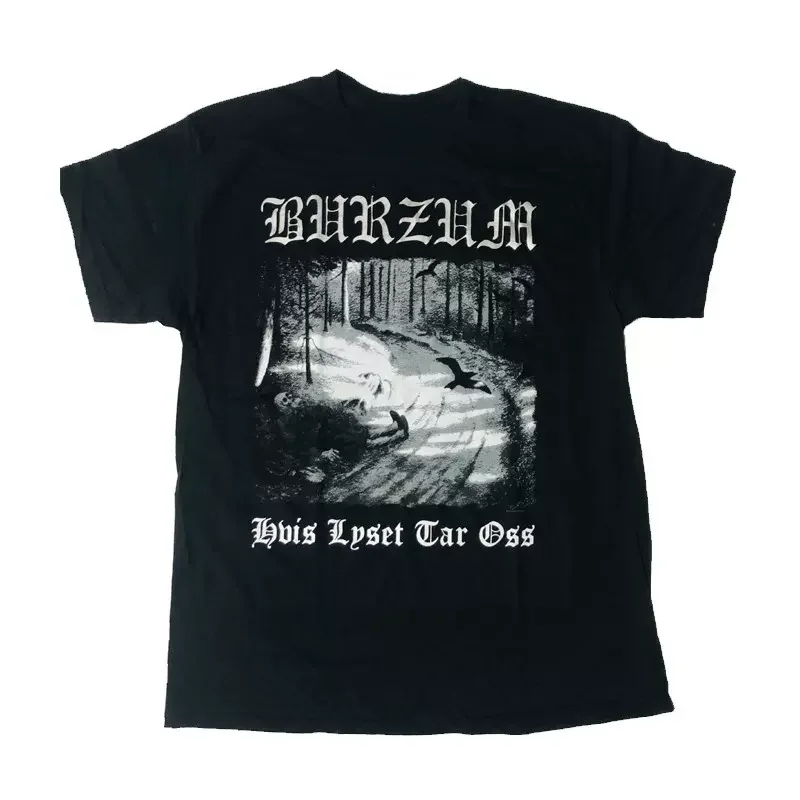 New Heavy Mental Band Burzum T-shirt Mens Fashion Loose Tshirt Vintage Streetwear Hip Hop Punk Rock Oversized T Shirts