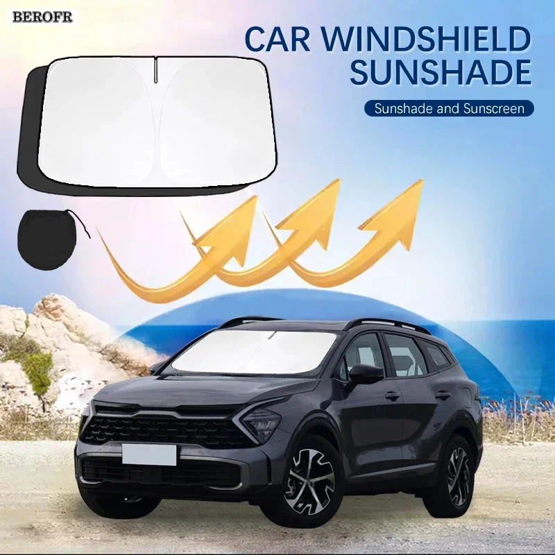 Car Windshield Sun Shade Covers Front Window Sunscreen UV Parasol For Kia Sportage 4 new energy Niro Summer Car Accessories