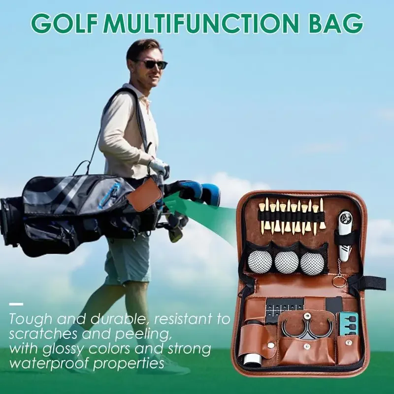 Waterproof Golf Ball Bag, Golf Glove Case, Caddy Travel Accessories for Men and Women