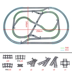 City Trains Track Points Flexible Switch Railway Crossing Tracks Rails Forked Straight Curved Building Block Bricks Toy