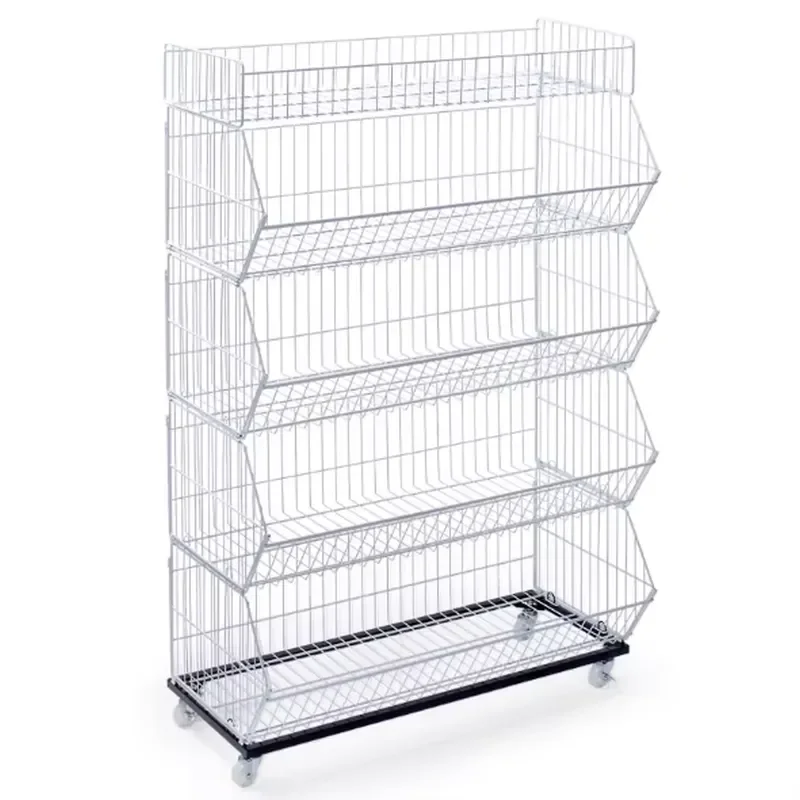 RH-BR03 Supermarket uses lightweight wire shelves with customizable wire bread racks in size