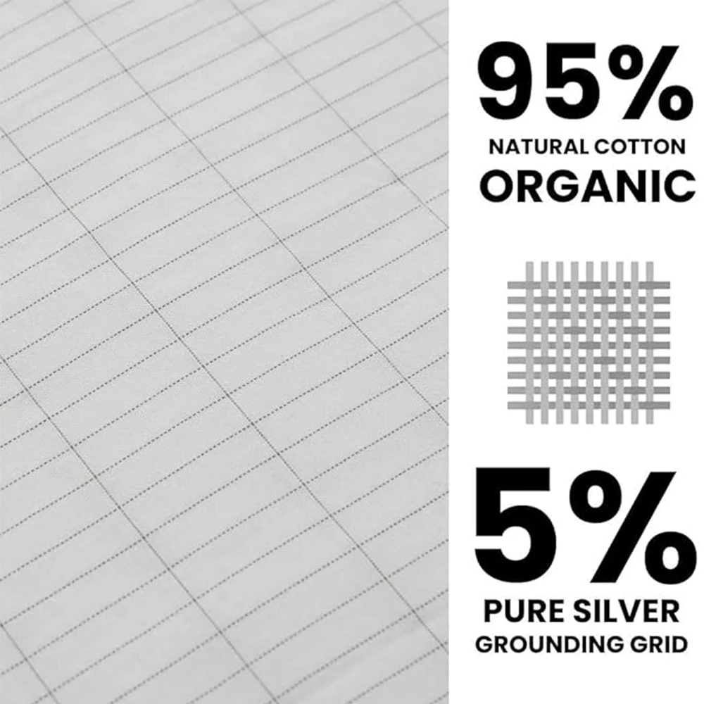 Grounding Sheet, Fits All Bed Sizes, Organic Cotton + Silver Fiber, 24