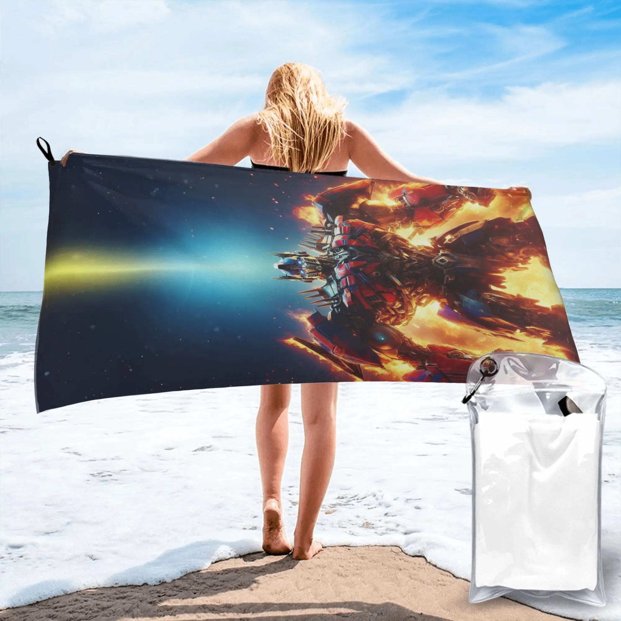 Optimus Prime Beach Towel Soft Microfiber Quick Dry Absorbent Quick Towels For Pool