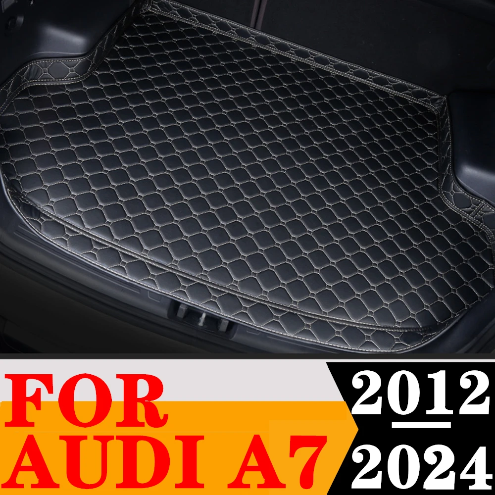 High Side Car Trunk Mat For Audi A7 2024 2023 2022 2021 2020-13 2012 Tail Boot Tray luggage Pad Rear Cargo Liner  Protect Carpet