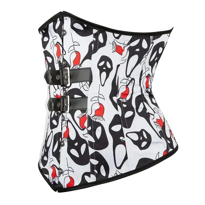 

XT8Women's Corset Lace Up Underbust Bustier Steampunk Skull Print Corsets Gothic Style Waist Trainer Carnival Costumes PlusXT6@!