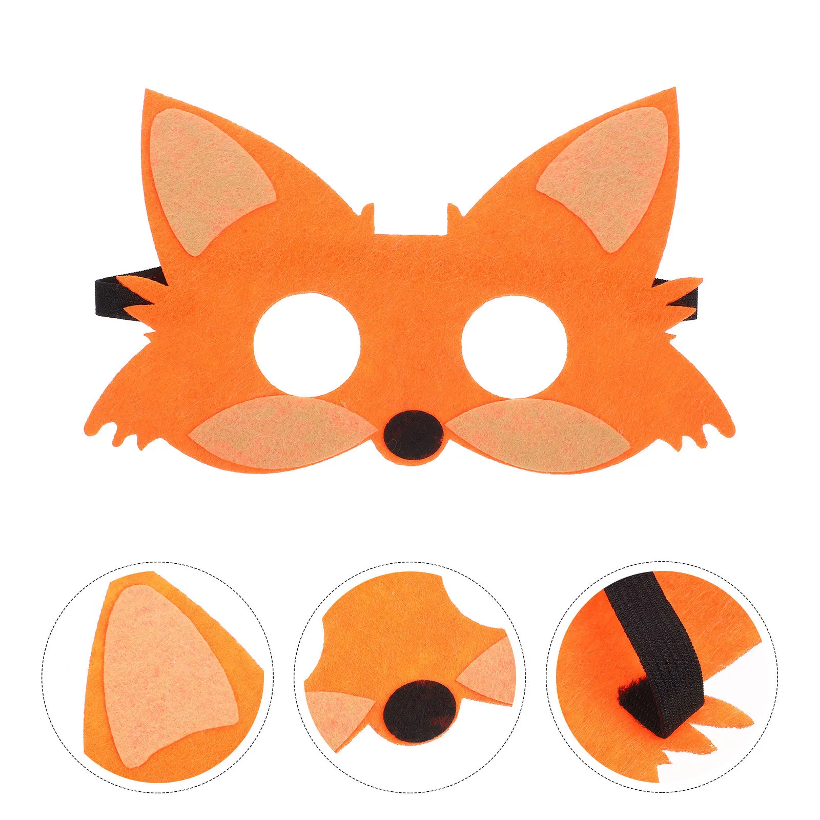 

5 Pcs Fox Face Masks Felt Animal Costume Cover for Party Cosplay Festival Dancing Dress Up Accessories