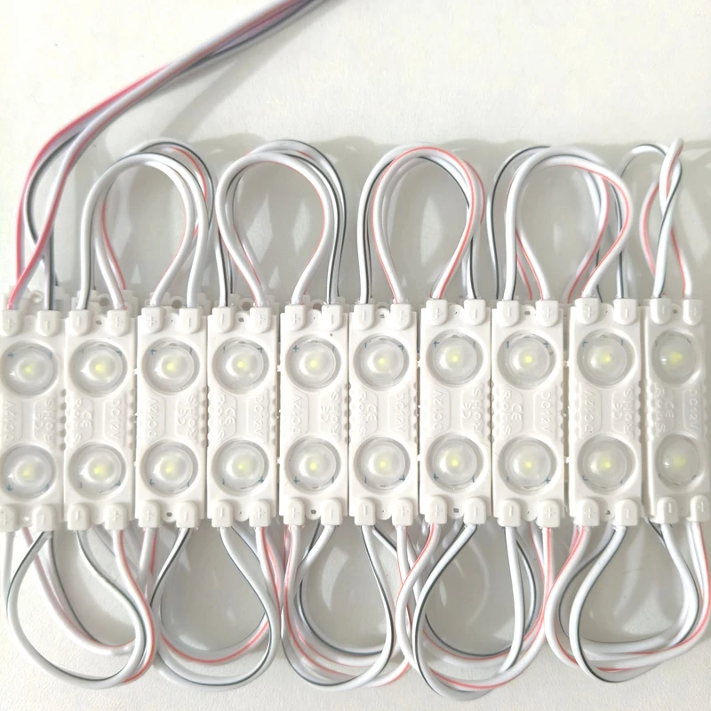 20PCS LED module 12v 3led 1.2w smd2835 led module injection len cool white red lightbox Advertising Channel Letter Building