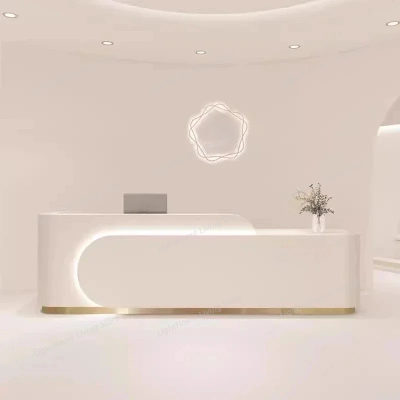 

Reception Furniture Industrial Table Table Reception Cashier Counter Desk Pulpit Stand for Church Reception for Salon Business