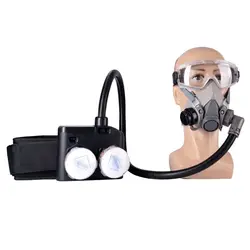 6200 Dust Gas Mask Electric Powered Air Purifying Chemical Respirator Dual Filters Work Safety For Industrial Painting Spraying