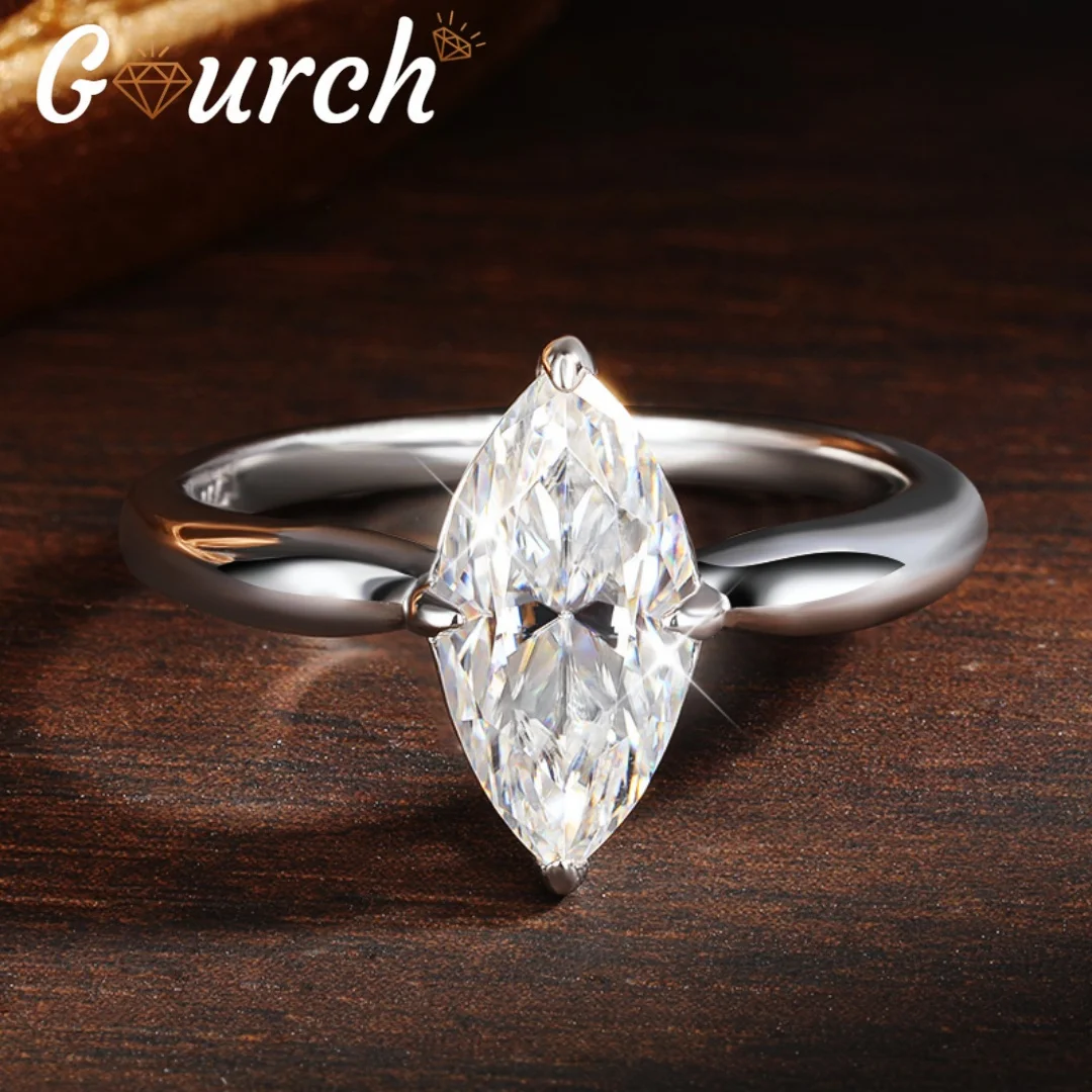 

Женское обручальное кольцо с муассанитом Gourch 1-3CT, стерлинговое серебро S925 с бриллиантами, обручальное кольцо, ювелирные изделия