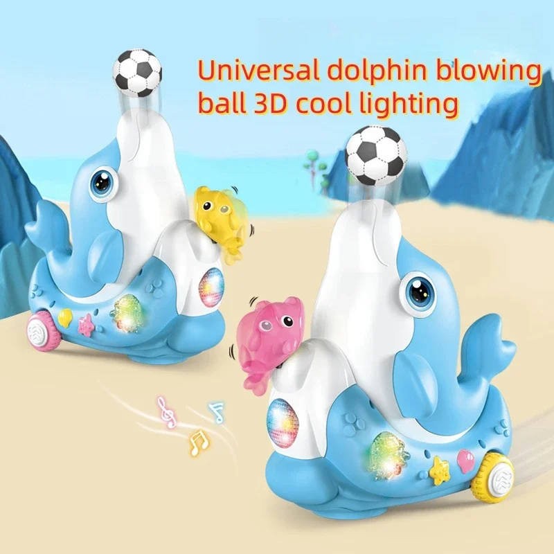 

Electric 3D Cool Light Dolphin for Kids Levitation Blow Ball Function Collision Auto Steering Kid boy girl birthday gift