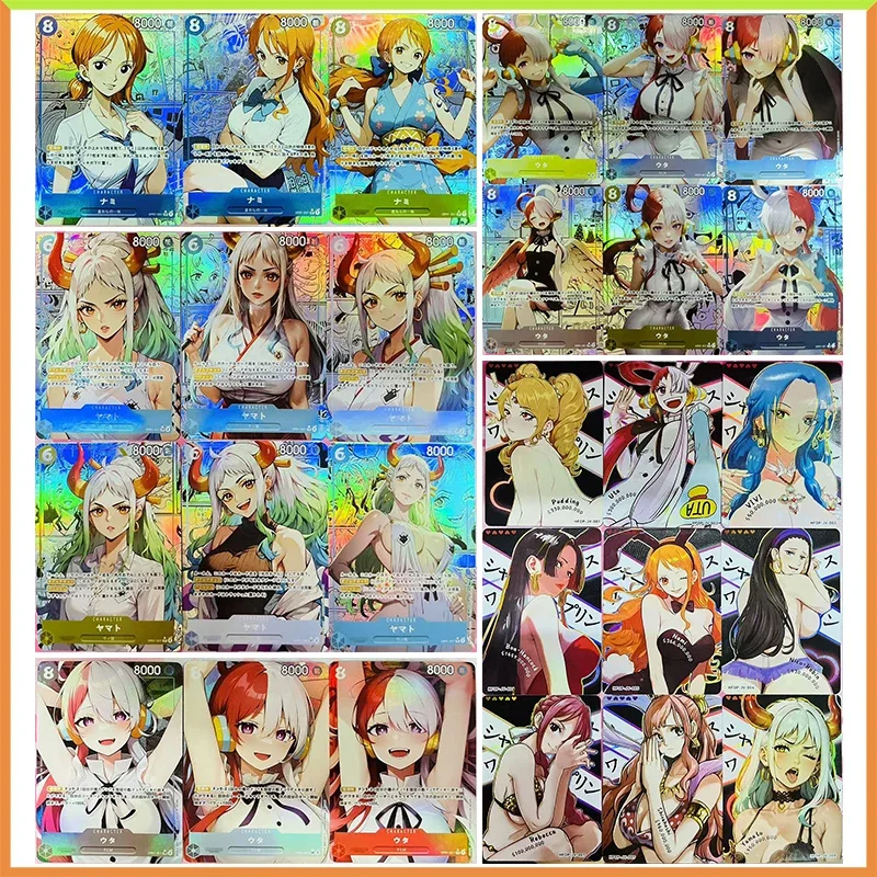 

Anime ONE PIECE DIY ACG Yamato Uta Nami Hancock Robin Rebecca Vivi Shirahoshi Game Collectible Cards Toys for boys Birthday Gift