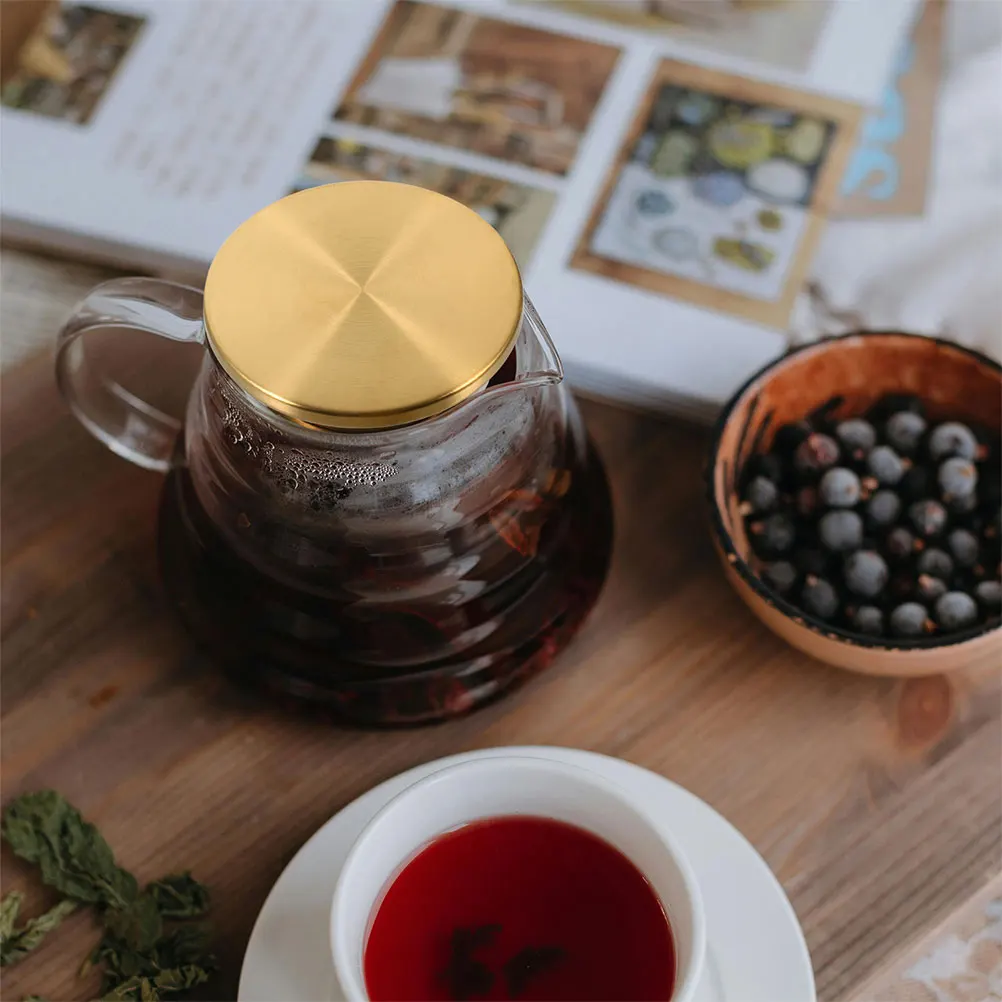 

2Pcs Water Jug Cap Replacement Stainless Steel Pitcher Lid Heat Resistant Leak Proof Cover for Kitchen Outdoor