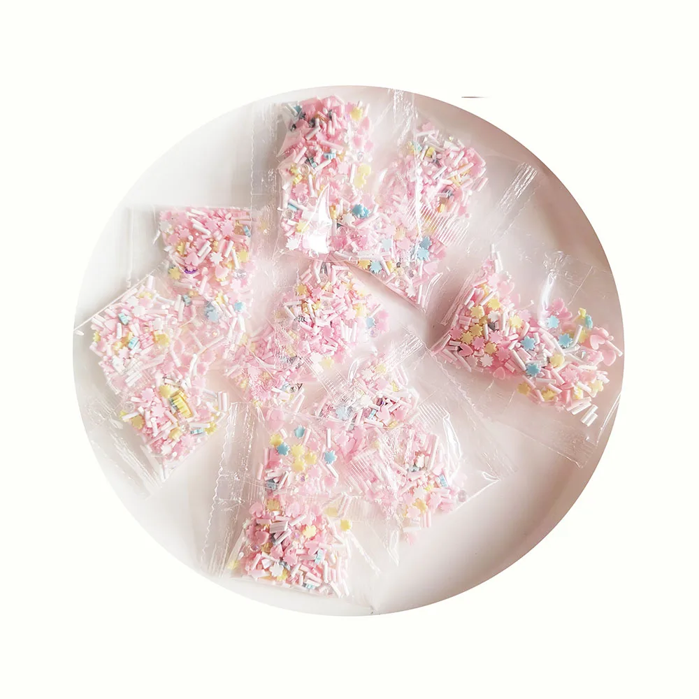 

Valentine's Day Artificial Chocolate Candy Sprinkles Tiny Polymer Clay Heart Embellishments For Nail Art DIY Making