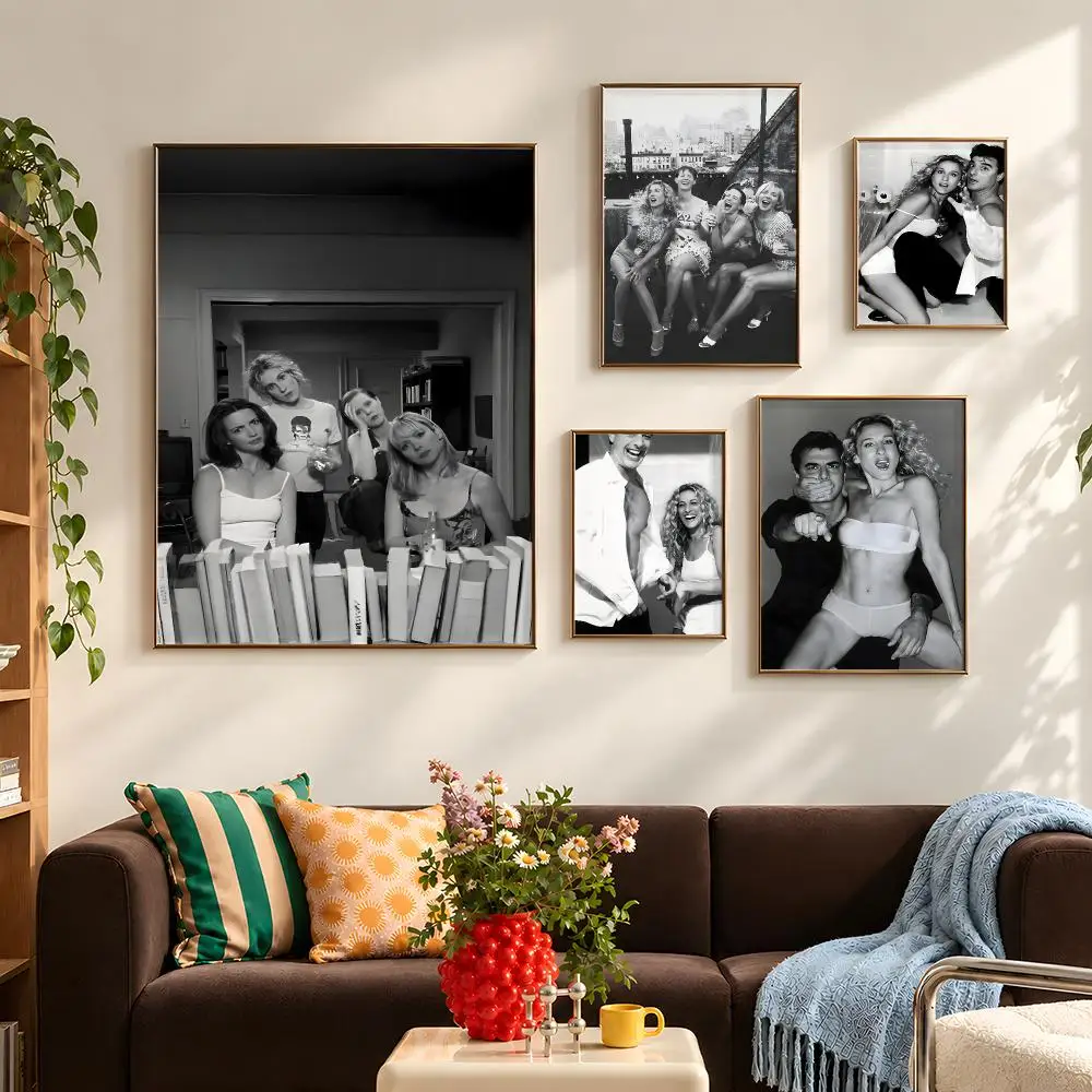 TV Sex And The City Carrie Bradshaw Poster Self Adhesive PP Wall Art HD Gaming Room Bedroom Living Room Decor Apartment Gift