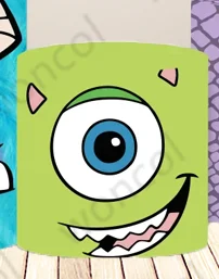 Monsters, Inc. Runder Hintergrund Boo Mike Wazowski James P. Sullivan Geburtstagshintergrund Monsters, Inc. Zylinderabdeckung Fototermin-Requisite