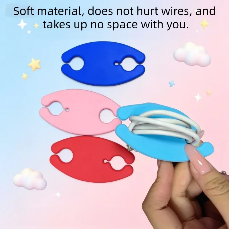 Data cable winder earphone storage clip Wire organizer mobile phone charging cable net harness tape concentrator Anti winding