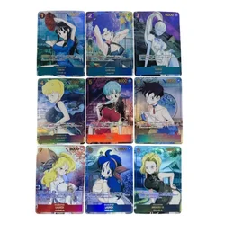 9pcs/set Dragon Ball Cheongsam Bulma Android 18 Mrs Brief DIY Refraction Flash Card Anime Classics Game Collection Cards Toy