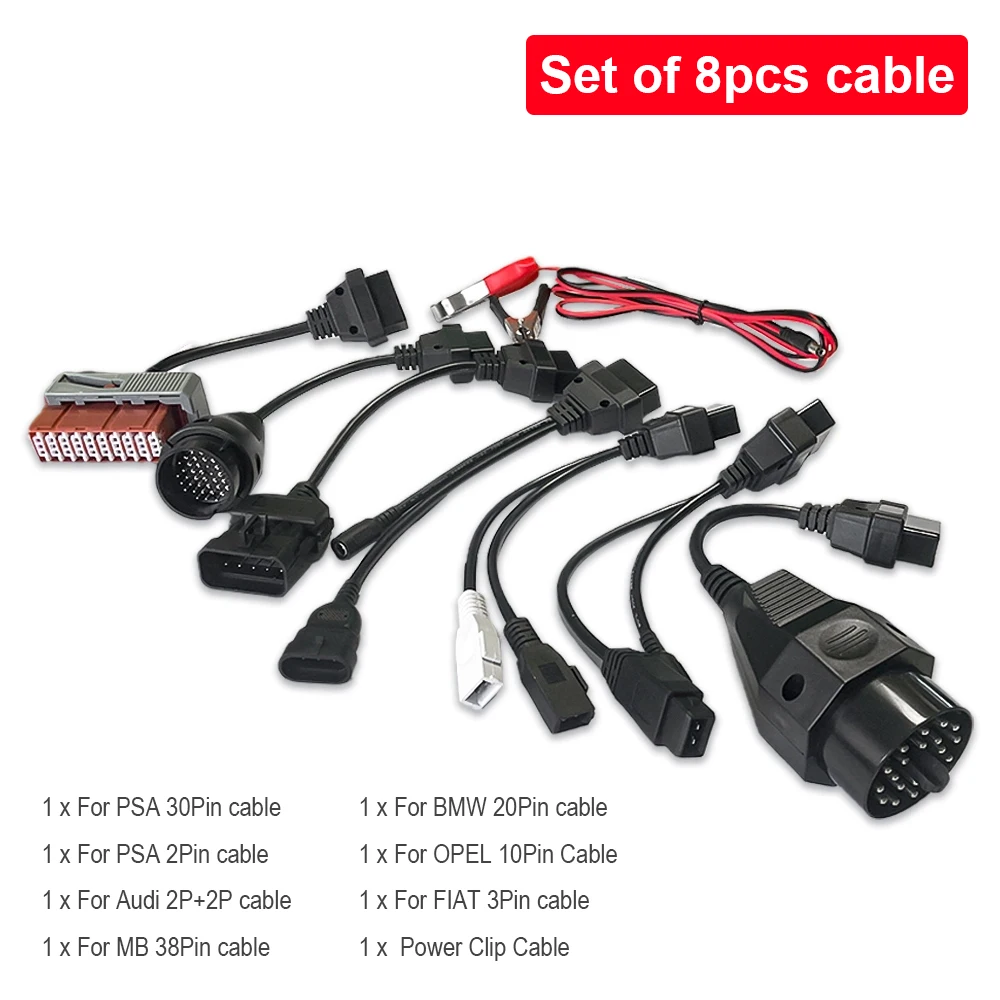 

8 шт. автомобильный кабель-адаптер OBD для AUDI/BMW/Benz/OPEL/FIAT/Citroen/Peugeot для VD DS150E CDP/VdIJk Autocom Pro OBD2 диагностический кабель