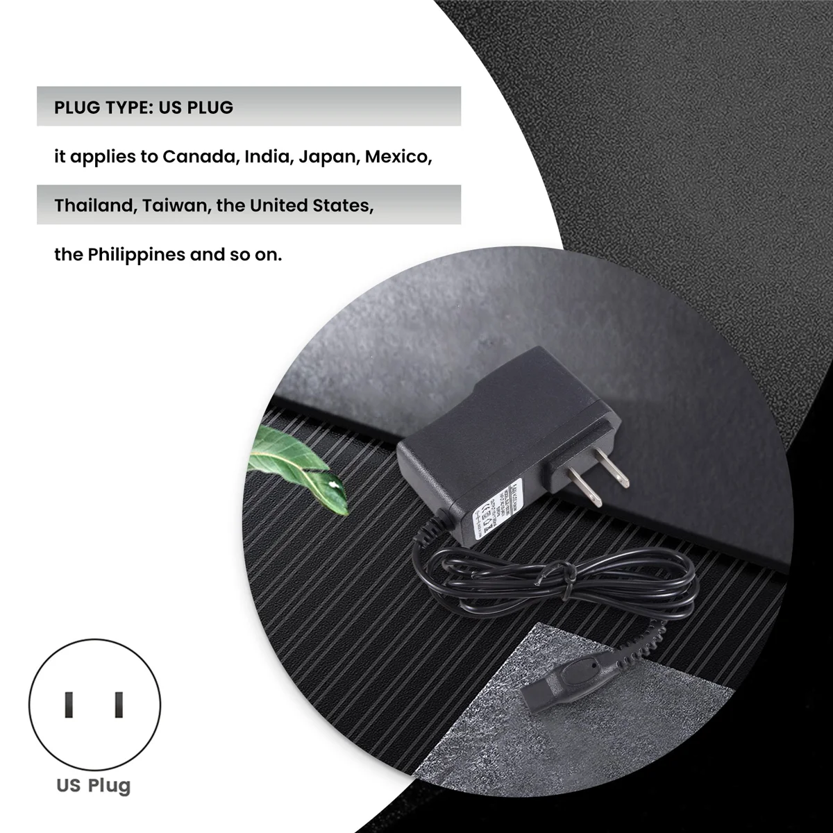 Pour Philips-HQ8505 Norelco 7000 5000 3000 Série Rasoir Électrique, Barbe Tondeuse Adaptateur Puissance rette US Plug