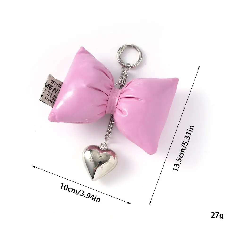 بو الجلود Bowknot القلب المفاتيح ملء القطن رائعة سلسلة هواتف المحمول المعادن القلب تنوعا حقيبة يد سحر لفتاة النساء