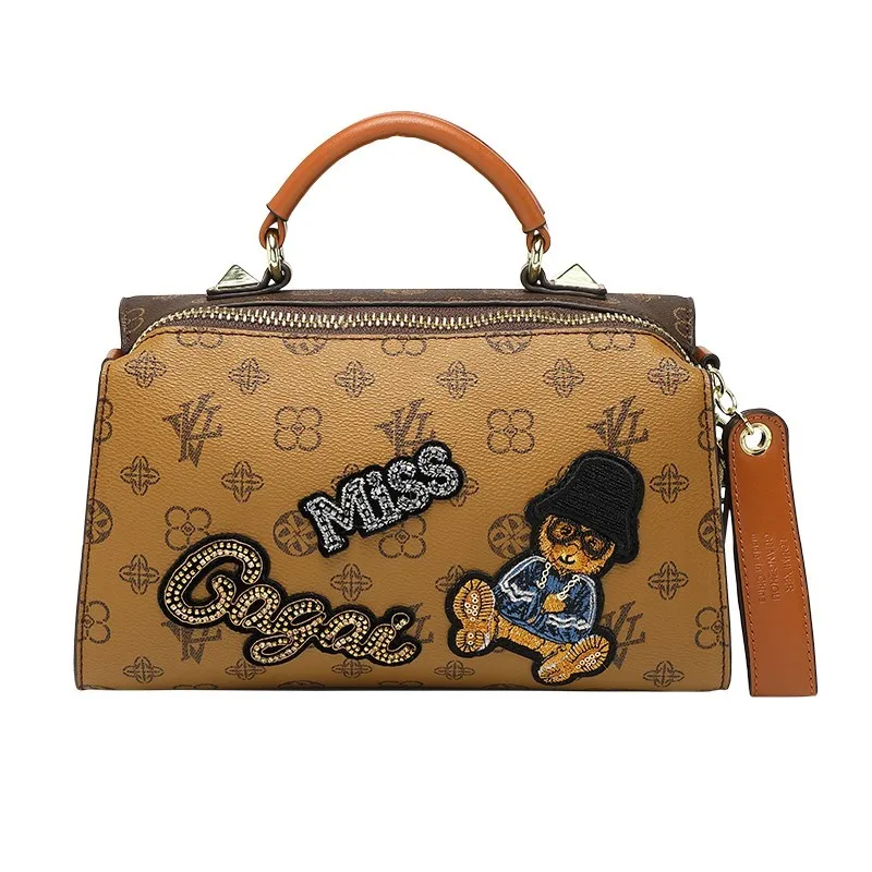 กระเป๋าถือสตรีแบรนด์หรูน้ําหนักเบา 2025 ใหม่Retroไหล่เดี่ยวhigh-end Designerบอสตันเย็บปักถักร้อยการ์ตูนCrossbodyกระเป๋า