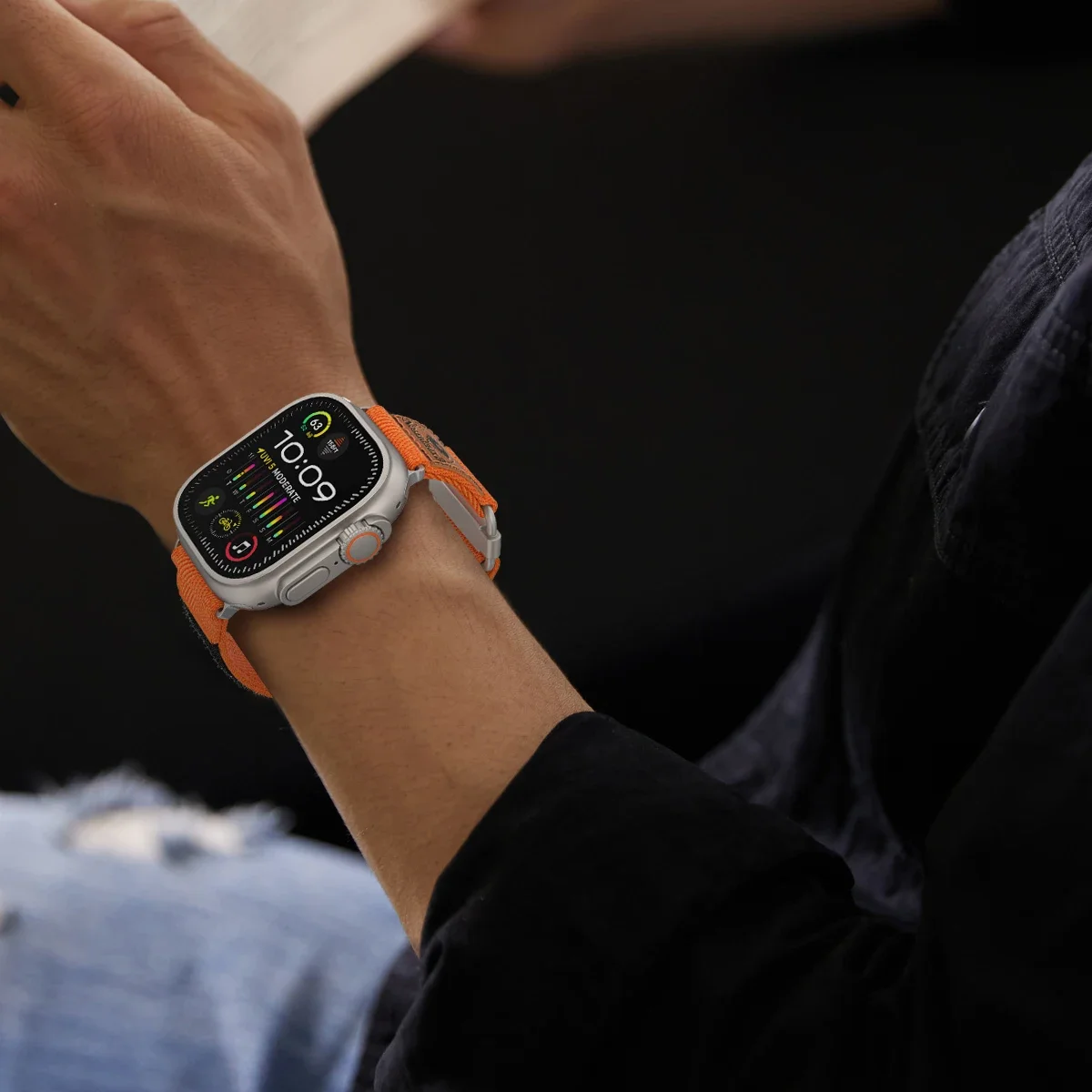 애플 워치용 소프트 나일론 전술 시계 스트랩, 49mm, 45mm, 41mm, 44mm, 42, 38, 40mm, 아이워치 시리즈 9, 8, 7, 6, 5, 4/3 울트라 2