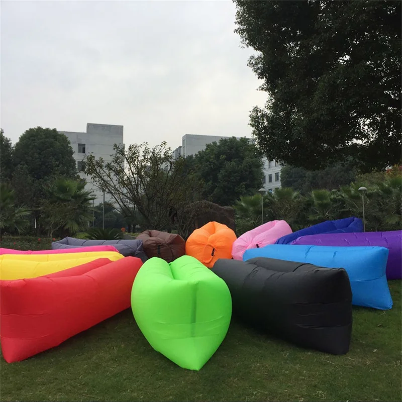 Inflatable Sofa Cushion Camping Air Tent Bed Sleeping Bag Lazy Beach Air Mattress Folding Lounger Chair Garden Outdoor Furniture