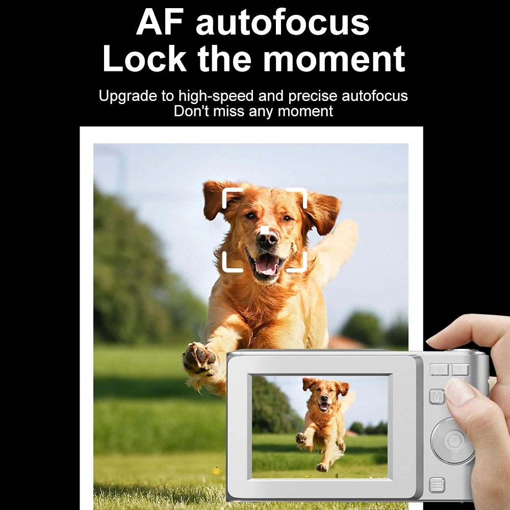 디지털 카메라 자동 초점 50MP FHD 1080P 어린이 카메라, 16x 줌 내장 플래시 비디오 카메라, 성인 및 어린이용 생일 선물