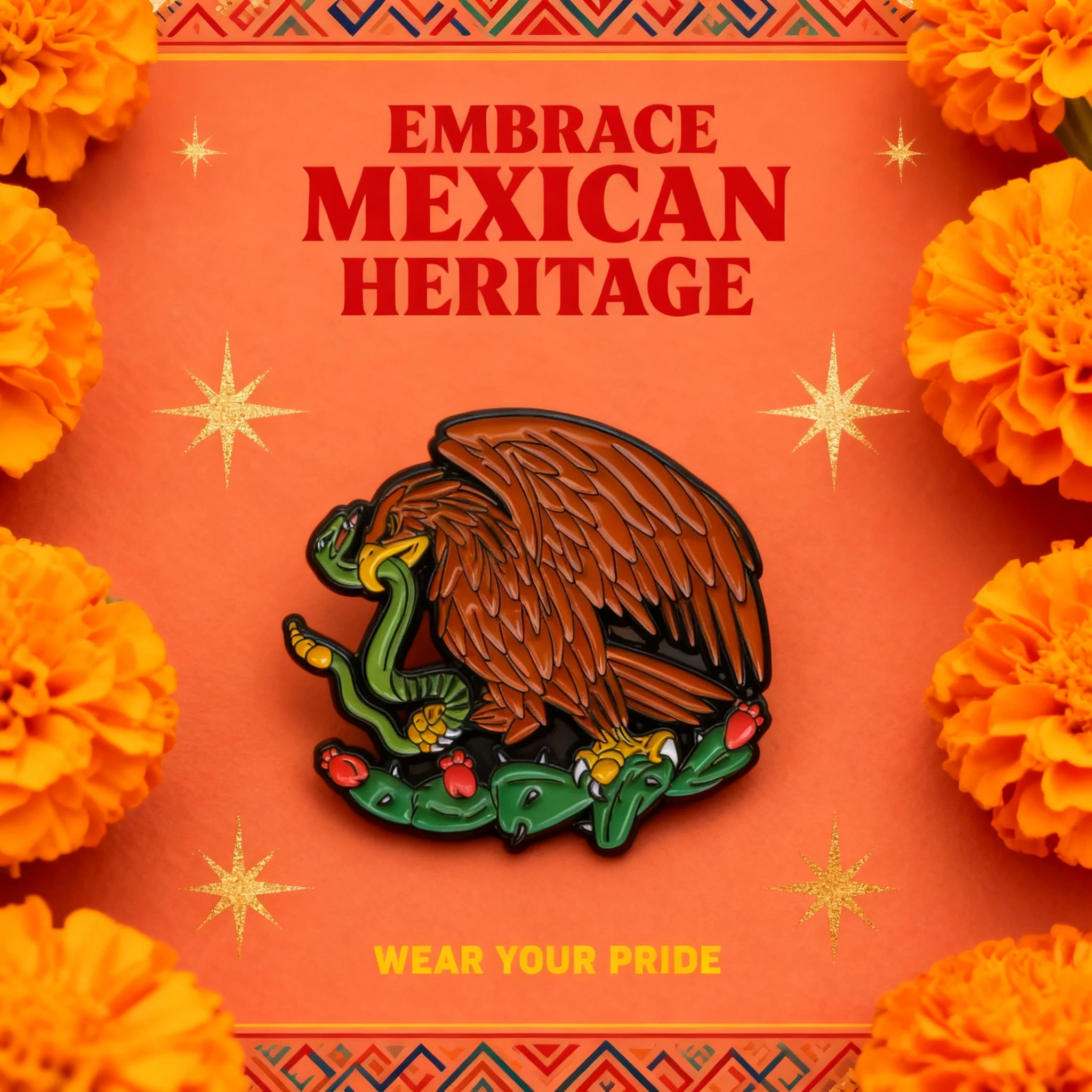 Pin Esmaltado de Águila Mexicana, Broche de Bandera de México para Mujeres y Hombres, Joyería para Mochila y Solapa, Accesorios de Cosplay, Regalos y Juguetes