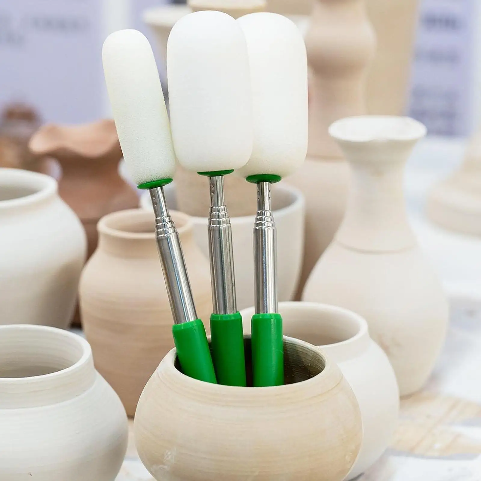 Telescoping Sponge Stick Multifunctional Pottery Shaping Tool for Tall or Narrow Pottery Enthusiasts DIY Crafting Sculpting