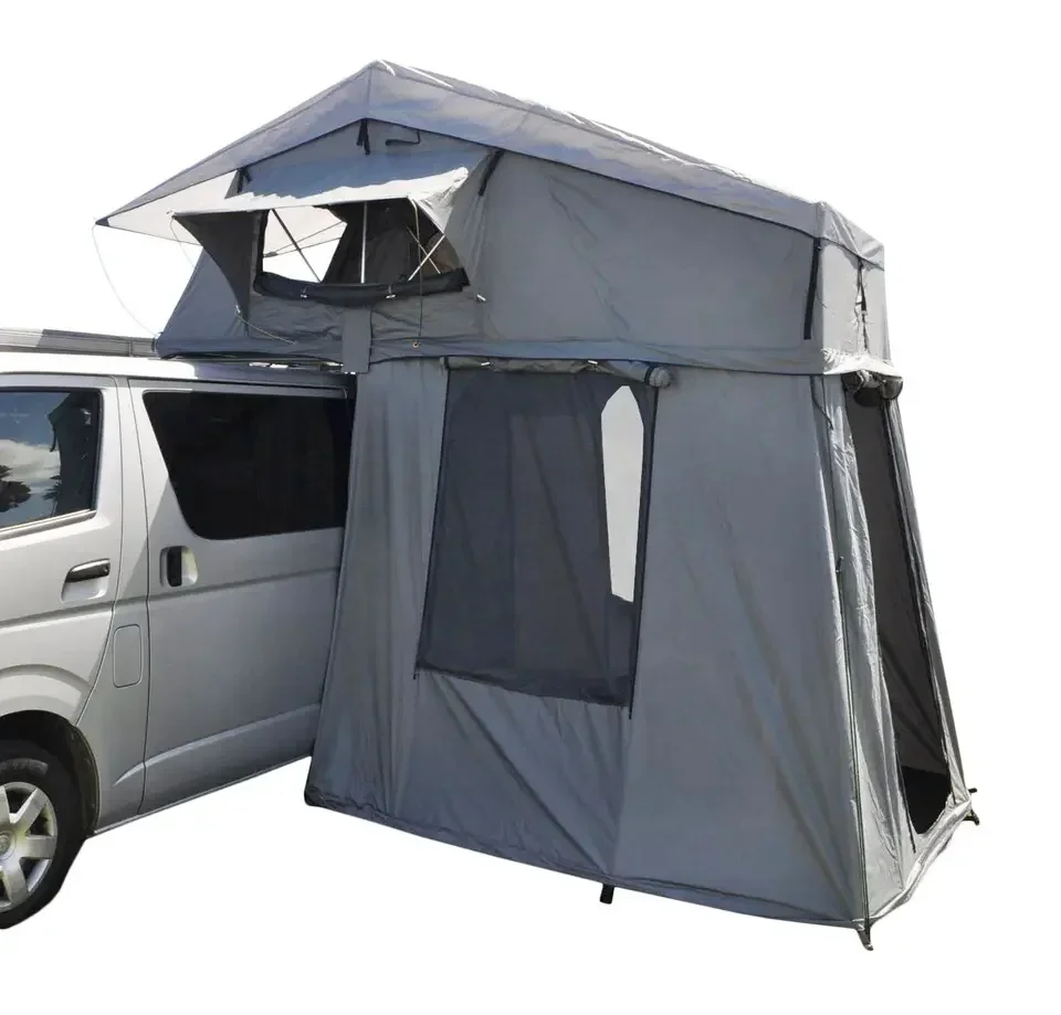 Outdoor Waterproof Camping Folding Car Roof Tents Family Car Rooftop Tents With Annex Room