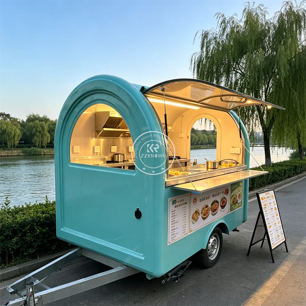 Complete Kitchen Cart Catering Trailer Mobile Concession Trailer Beef Burger Fries Food Truck Mobile Food Trailer Fully Equipped