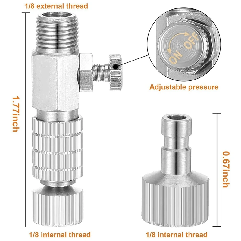 Durable Airbrush Quick Release Coupling Disconnect Connector Adapter Replacement Accessories Standard 1/8 Inch Plug Fitting