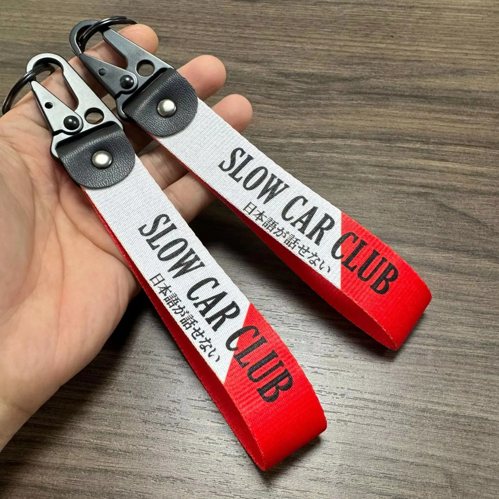 Newest Japanese Style Car Keychain JDM Key Ring Nylon Thermal Transfer Strap Lanyard Modified For Motorcycle Key Pendant