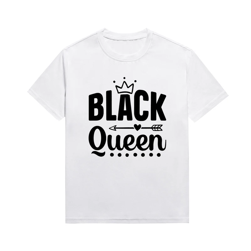 Black Queen Slogan Tees Melanin Personality Women's Casual Cotton O-Neck Tops Custom T Shirt