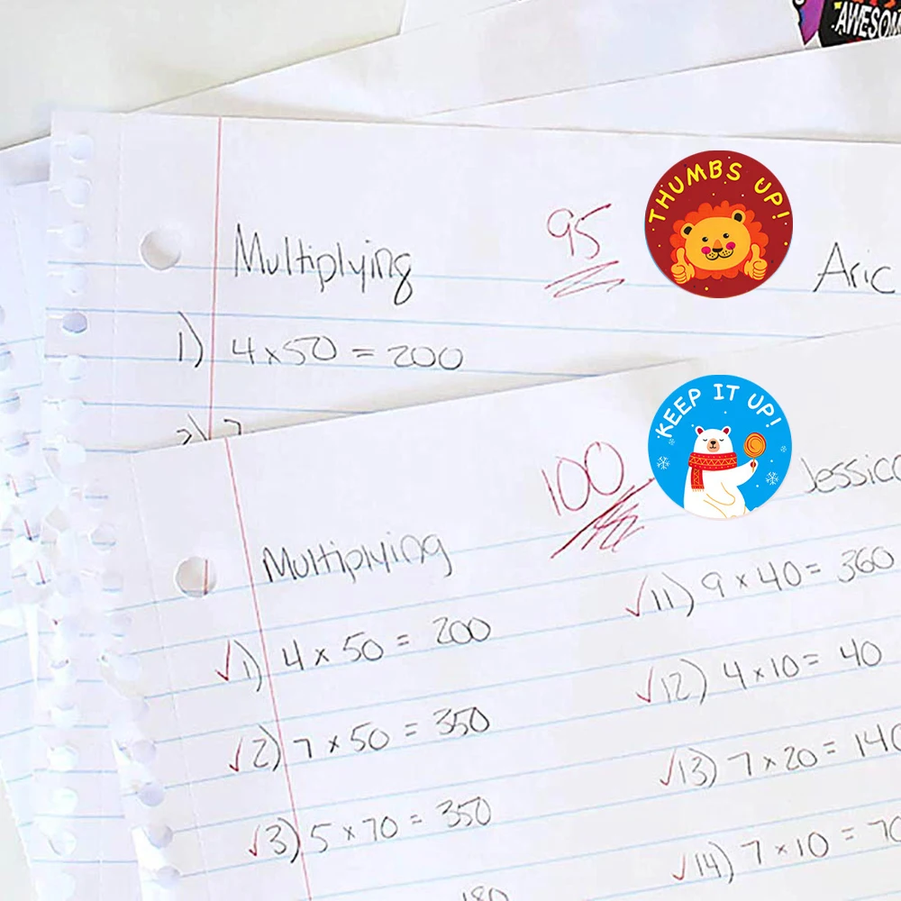 子供のためのかわいい報酬ステッカー、動機付けのステッカー、学校の教師のおすすめ、子供の文房具、スクラップブック、100-500個