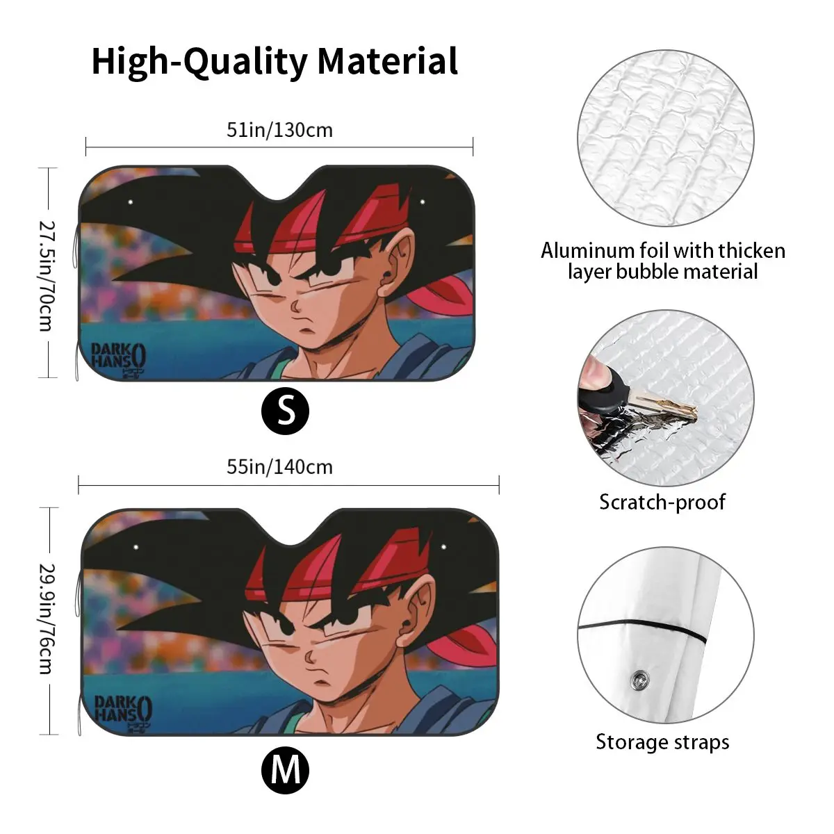 ドラゴンボール Z ドラゴンボール アニメ サンシェード フロントガラス 折りたたみ式 車用フロントウィンドウバイザー 車窓フロントガラスカバー 車カバー