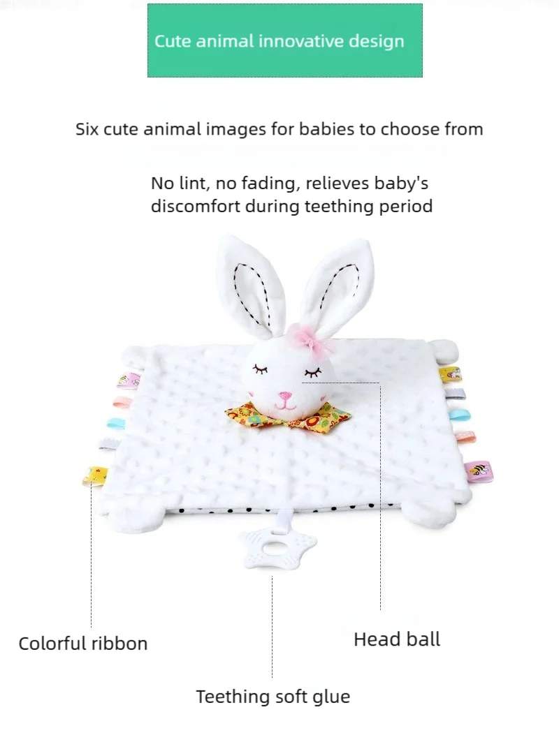 الفيل الطفل المعزي بطانية لينة استرضاء منشفة الطفل حشرجة الموت الحيوانات اللعب تهدئة مطمئن النوم منشفة مخرطة شنق طفل #4