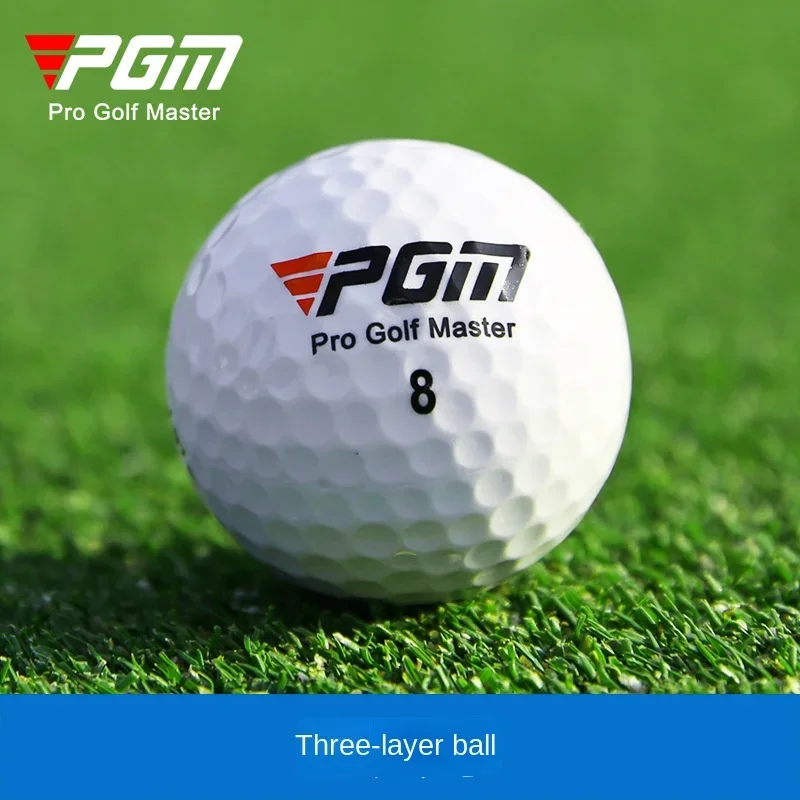 PGM bola Game tiga lapis dengan LOGO, bola Golf putih 44g kekerasan 80 Q002