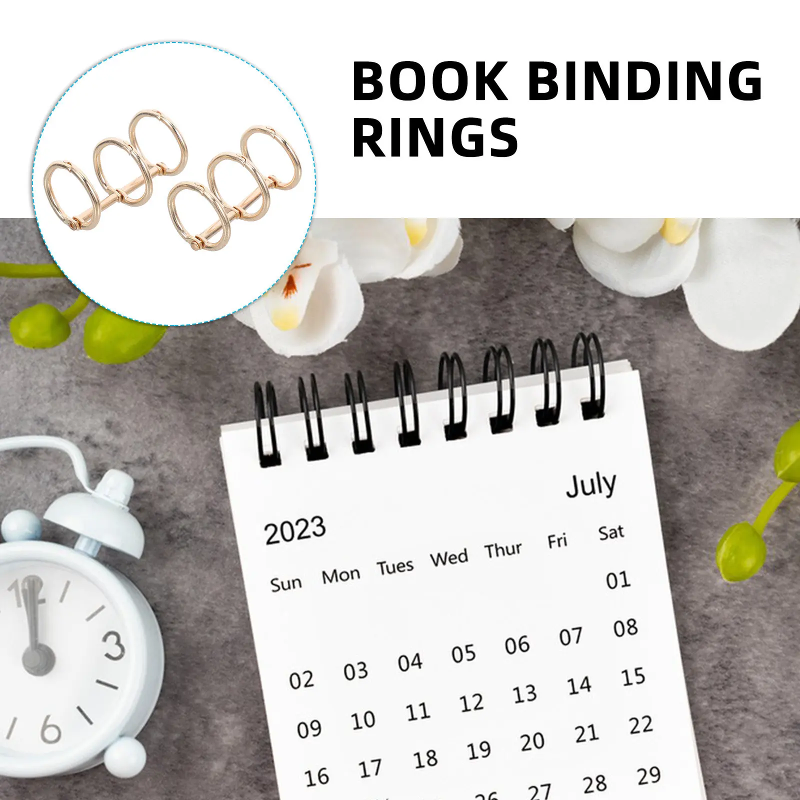 2Pcs Metal Loose Leaf Binder Rings Calendar Binding Rings DIY Notebook Travel Diary Photo Album Multi-Function Binding