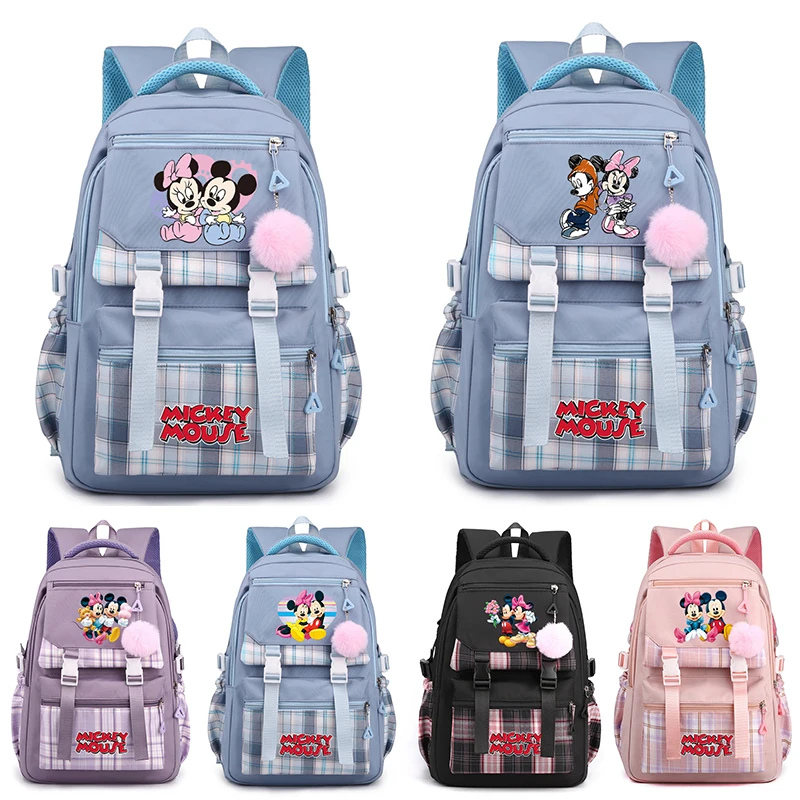 

MINISO Mickey Mouse Anime Printed Backpack Teenger Girl Boy Schoolbag Student Schoolbag Laptop Bookbag Travel Bag