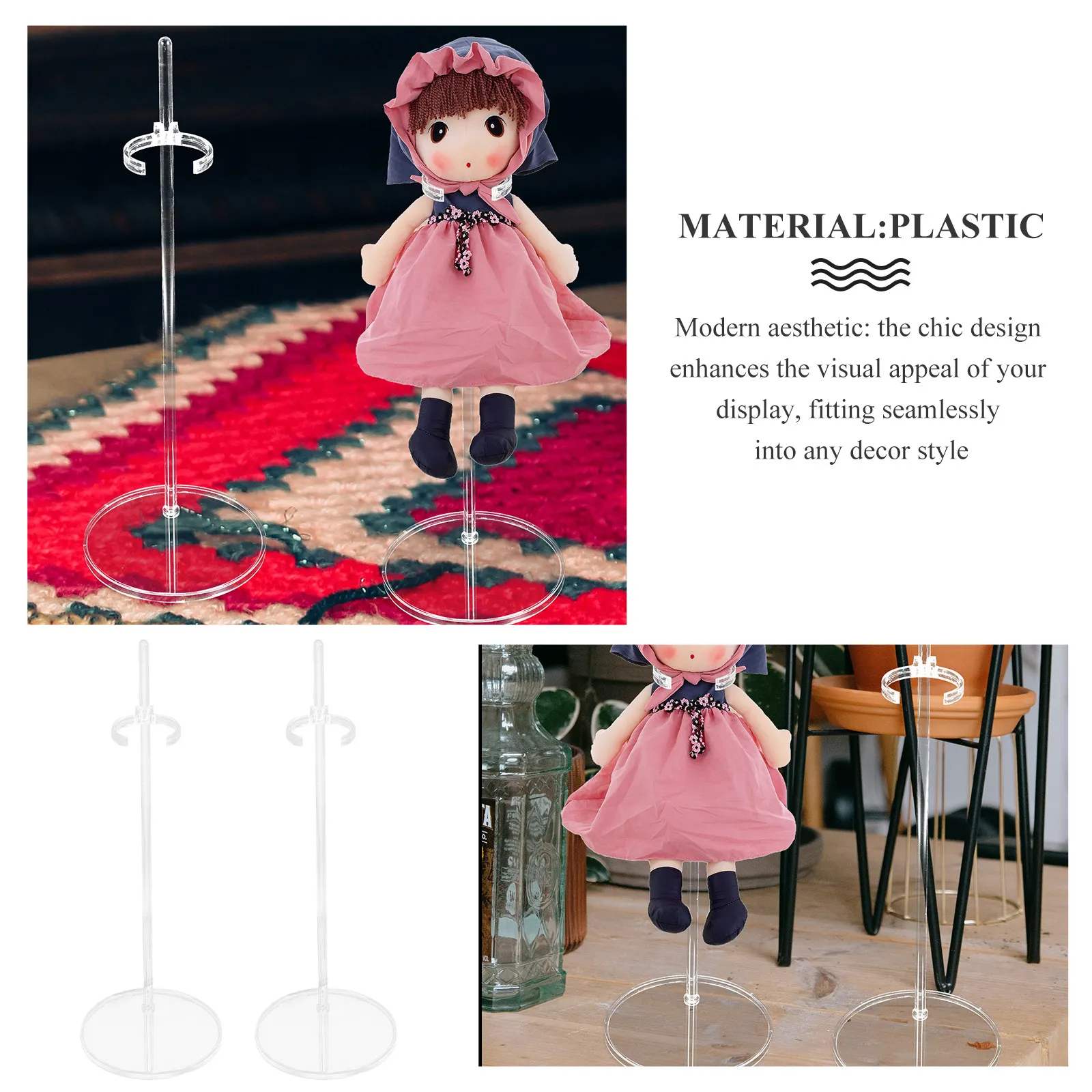 8개 조절 가능한 액션 피규어 디스플레이 스탠드 11-13인치 미니어처 데스크탑 홀더용 투명 플라스틱 디스플레이 랙