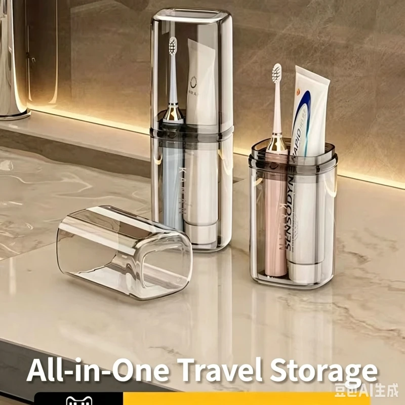 

Travel mouthwash cup portable transparent wash set brush cup electric toothbrush storage box