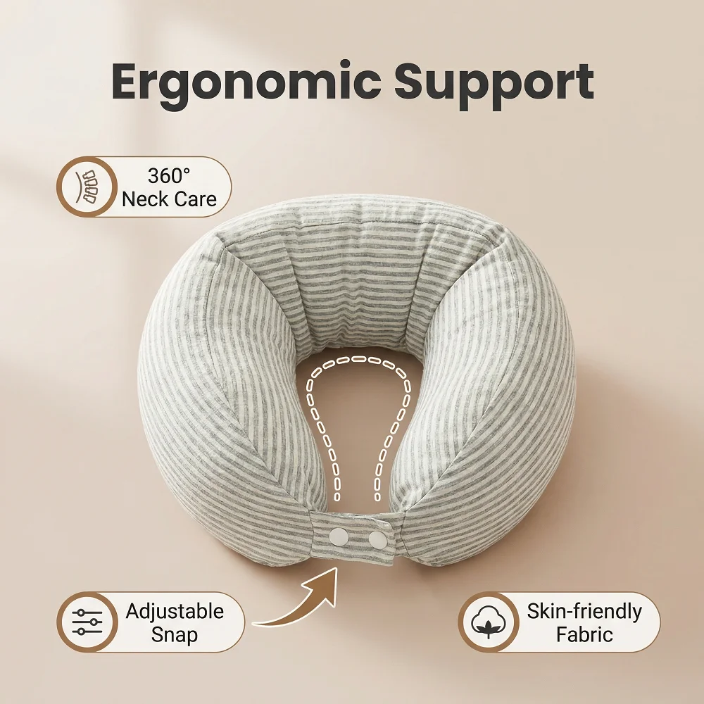 SRETNO Latex Small Pillow for Cervical Spine Protection, Office/Student Nap Pillow, Car Cushion Travel Neck Pillows almohadas